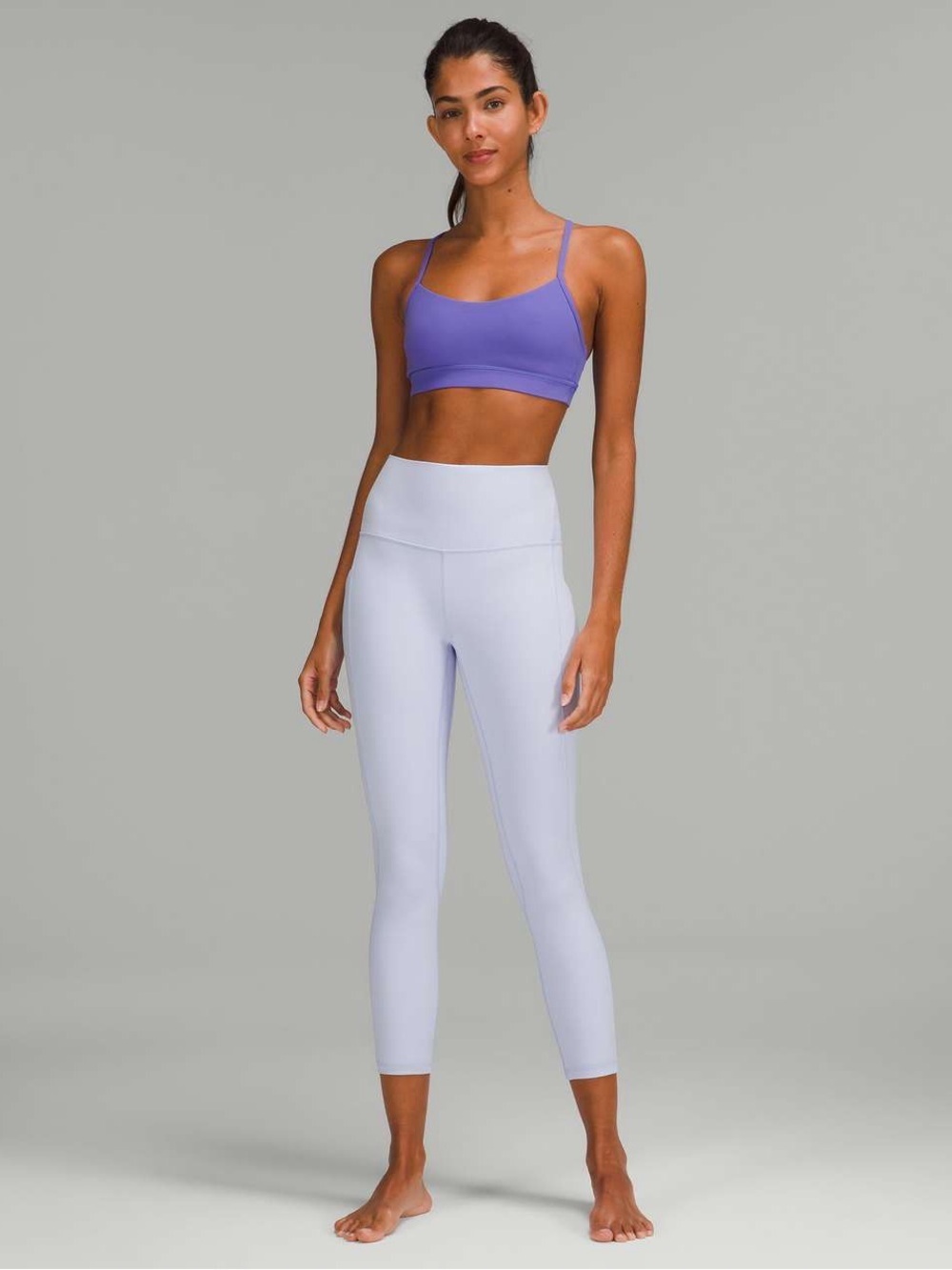 Lululemon Align High-Rise Crop Leggings Capri Pockets Pastel Blue Purple Size 2
